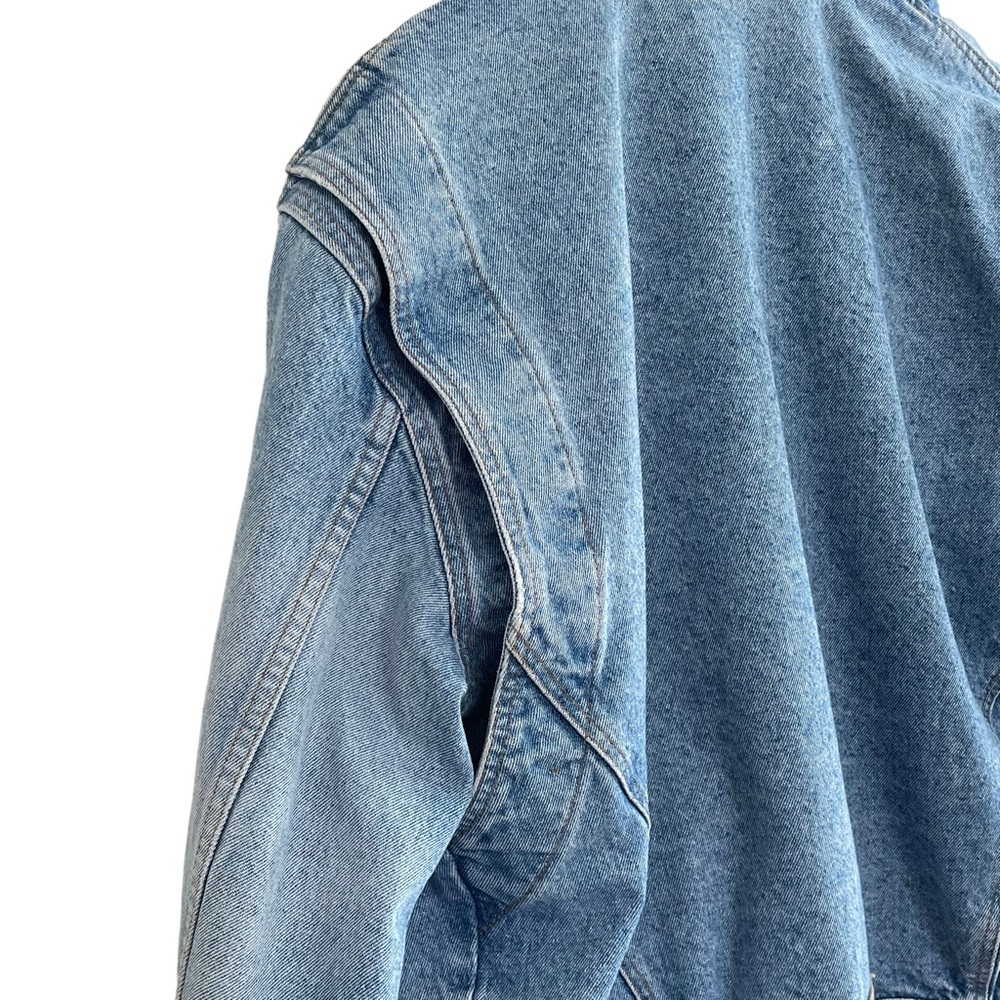 Vintage PARASUCO 90s Oversized Trucker Chore Denim Jean Jacket - Picture 9 of 14
